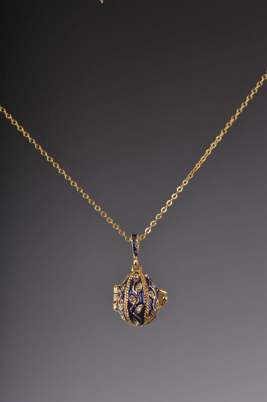 Keren Kopal Blue Faberge Easter Egg Necklace