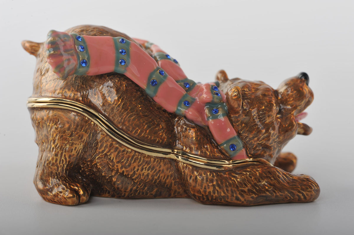 Keren Kopal Brown Bear with a Pink Scarf