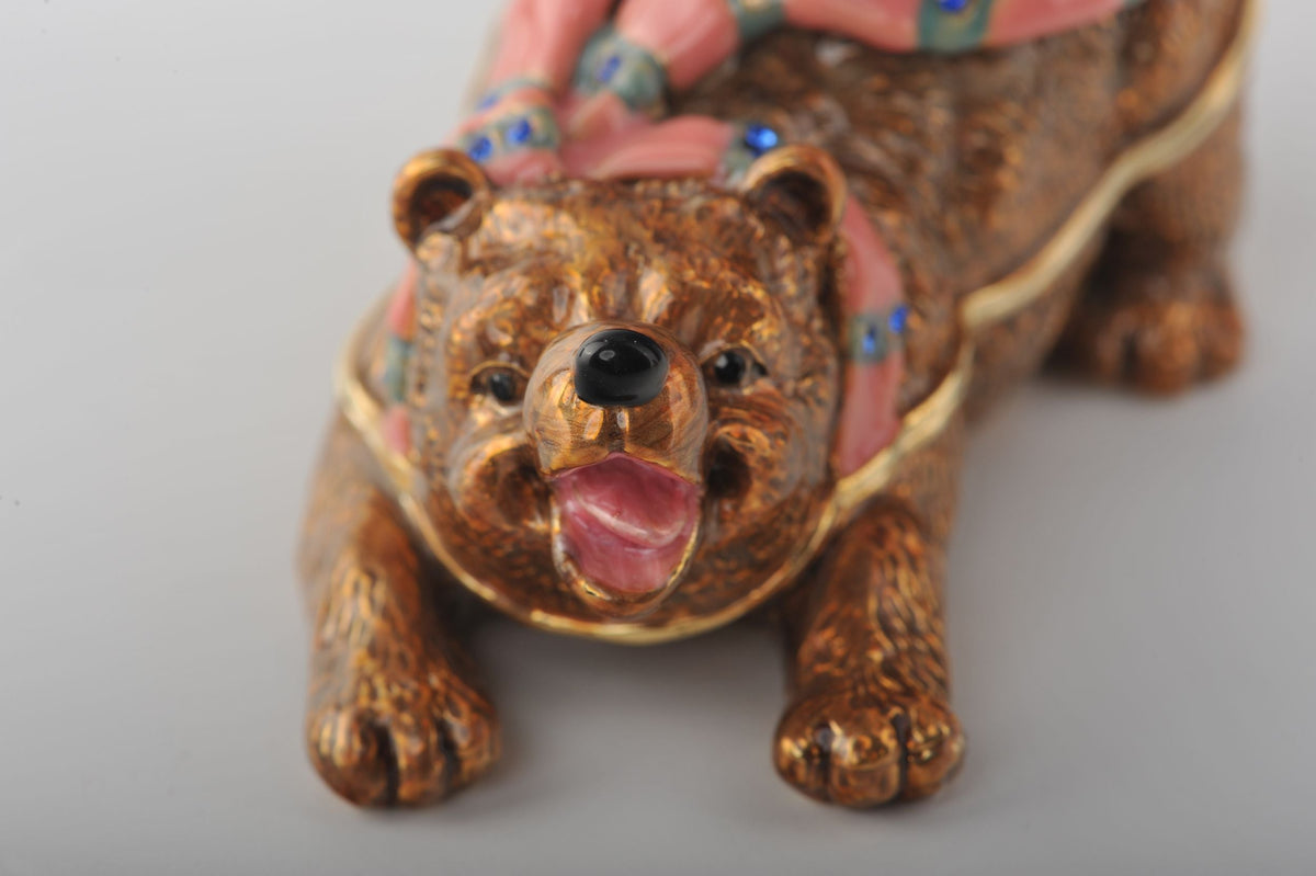 Keren Kopal Brown Bear with a Pink Scarf