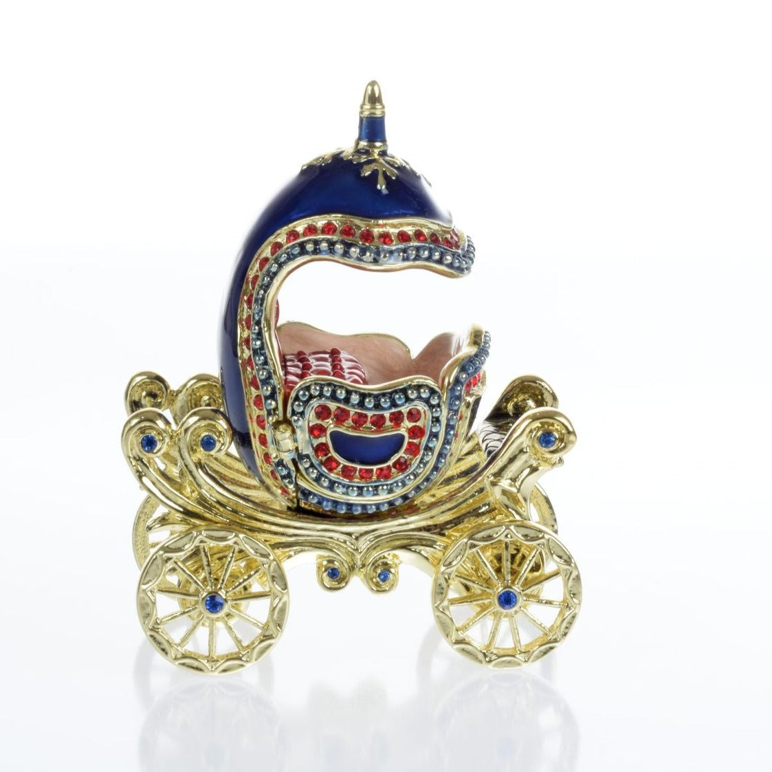 Keren Kopal Limited Edition 1 of 250 Blue Faberge Royal Carriage Trinket Box