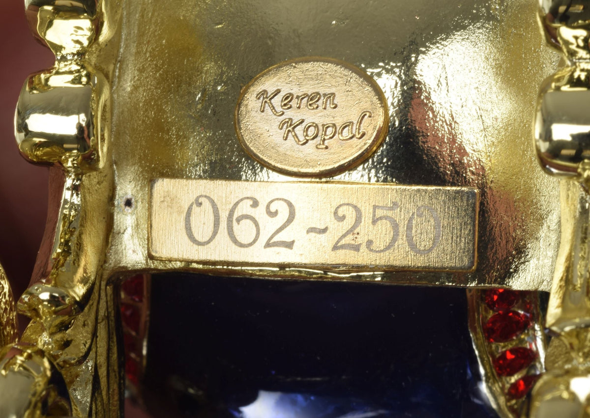 Keren Kopal Limited Edition 1 of 250 Blue Faberge Royal Carriage Trinket Box