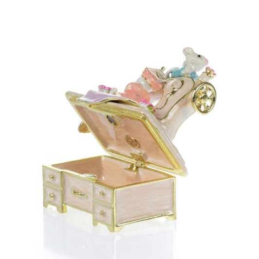 Keren Kopal Mice helping on a vintage sewing machine Trinket Box