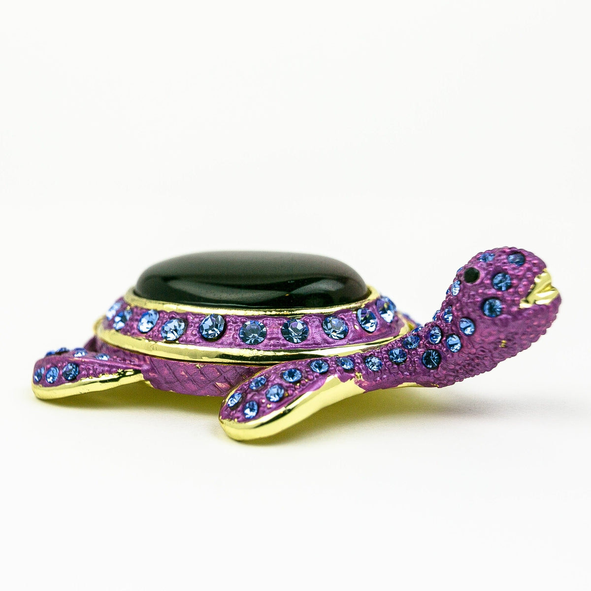 Keren Kopal Violet Turtle Decorated with Blue Crystals