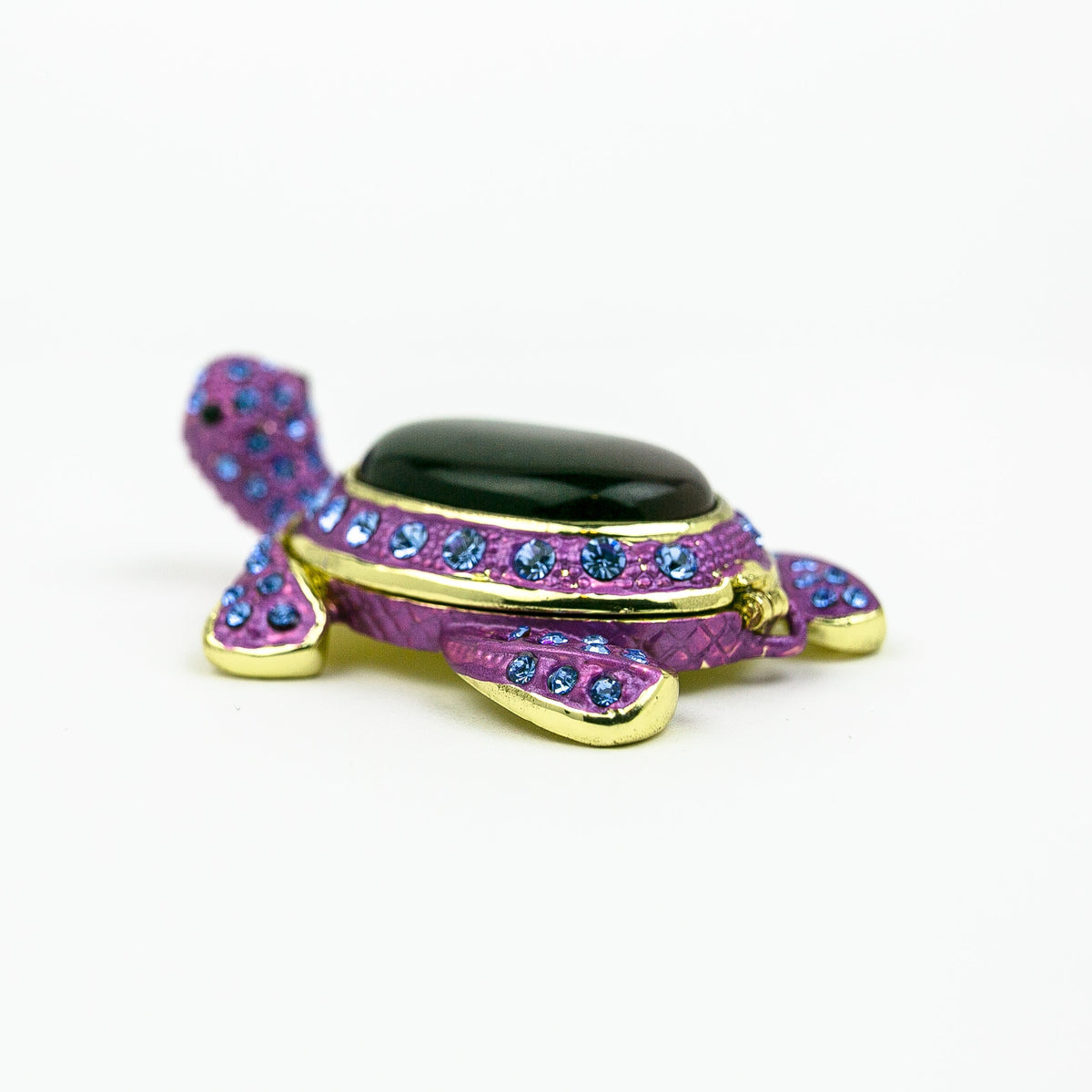 Keren Kopal Violet Turtle Decorated with Blue Crystals