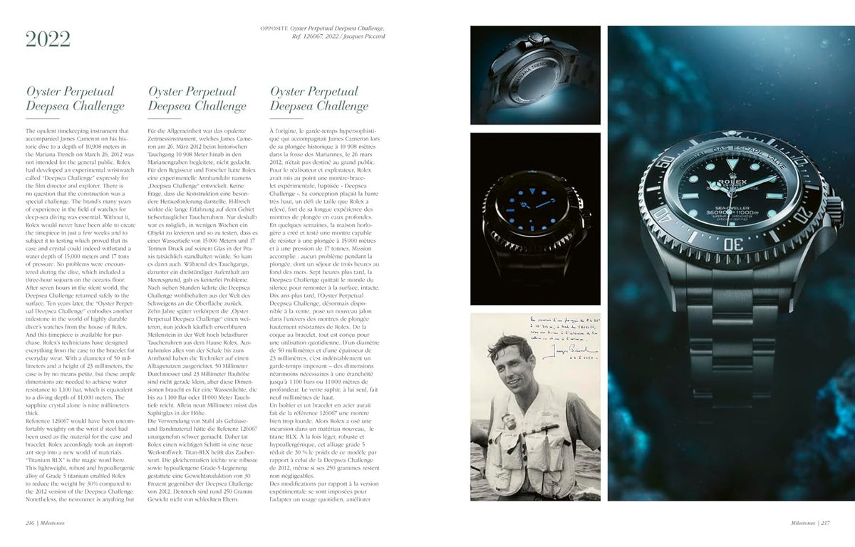 עמוד מתוך הספר The Watch Book Rolex - צילומי שעונים.