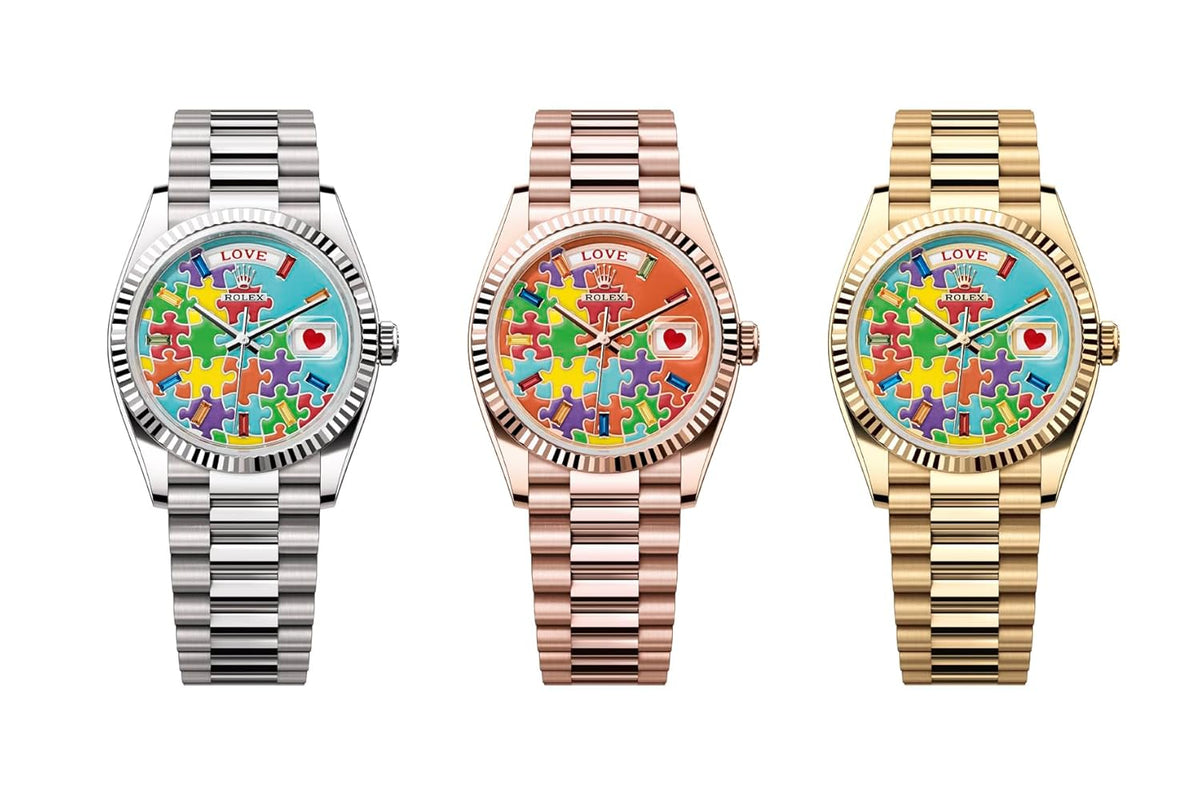 עמוד מתוך הספר The Watch Book Rolex - פרטי עיצוב של שעון.