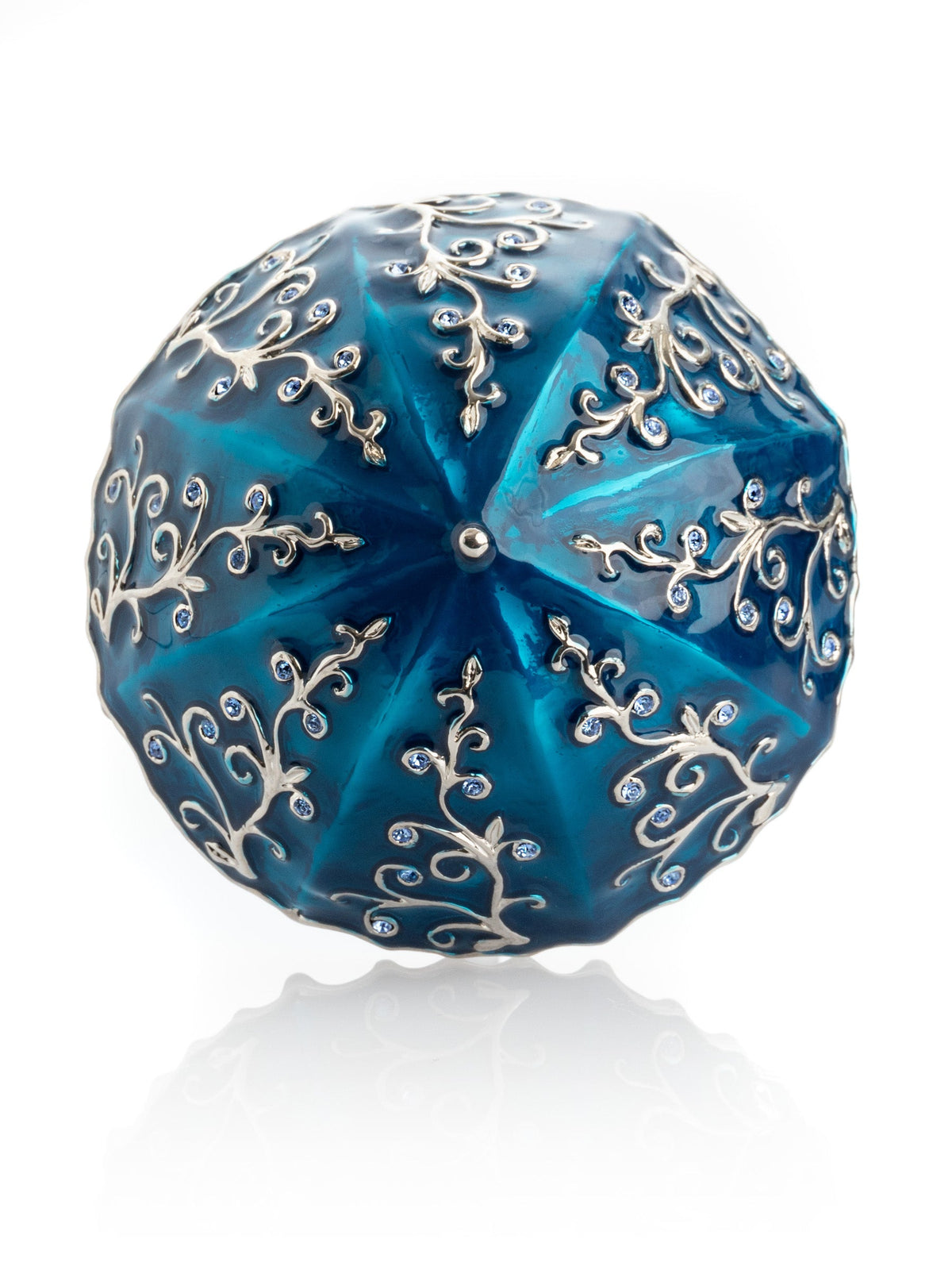 Keren Kopal Blue Umbrella Trinket Box Handmade with Swarovski Crystals