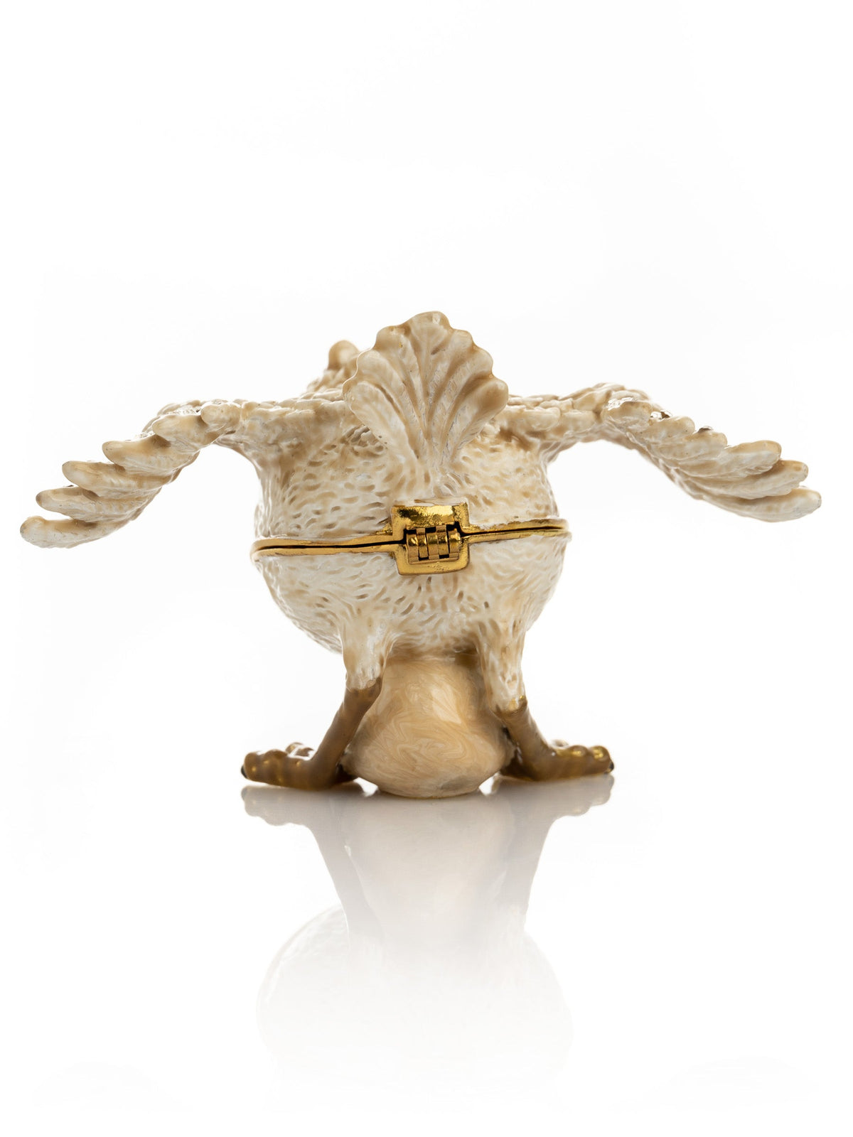 Keren Kopal Beige Bird with Egg Trinket Box