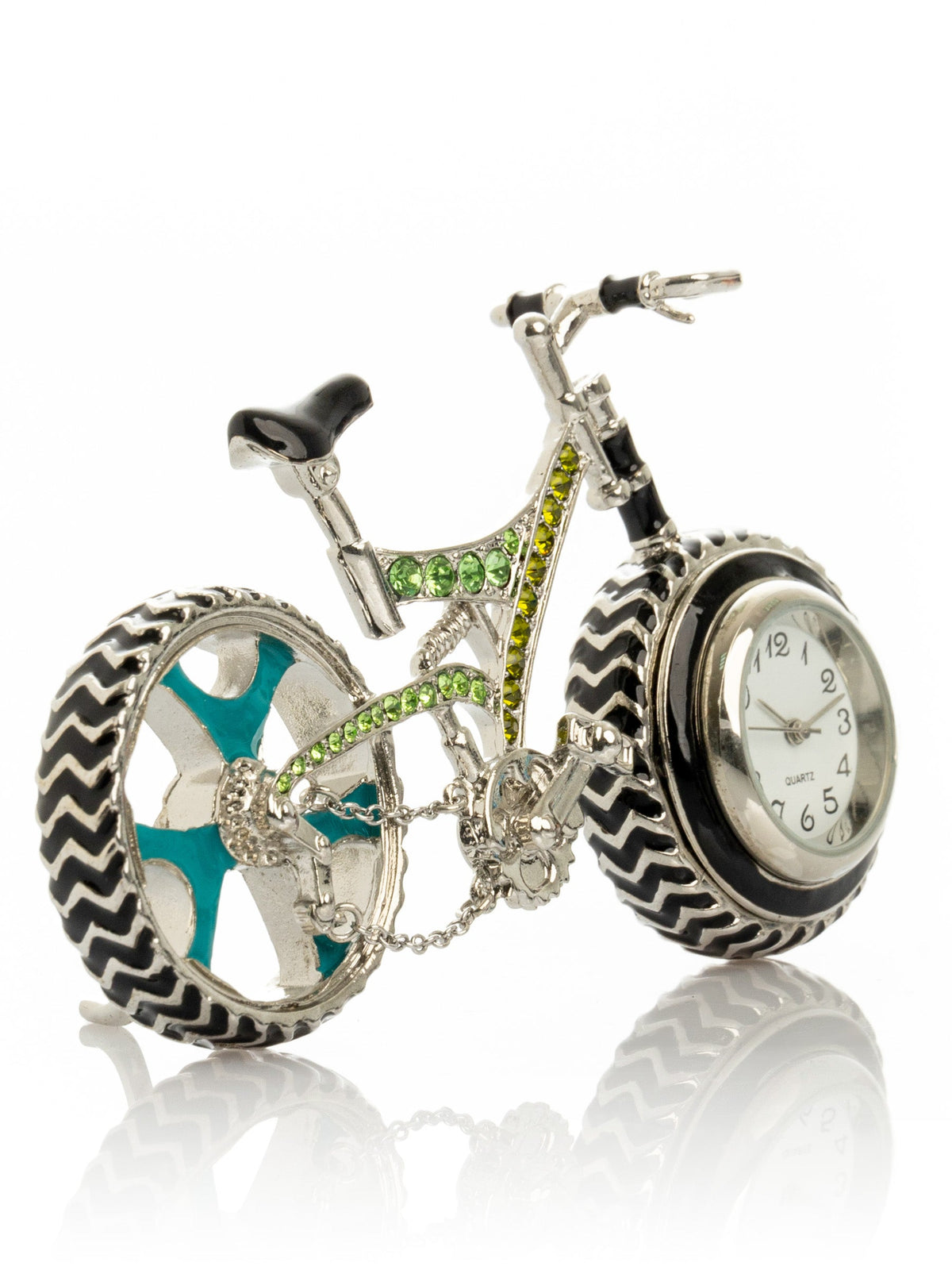 Keren Kopal Bicycle clock with Green crystals
