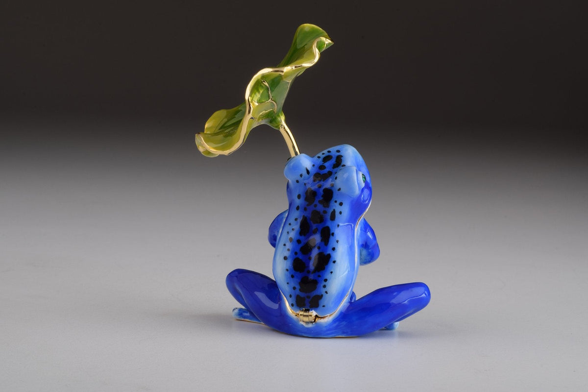 Keren Kopal Blue Frog with Umbrella Trinket Box