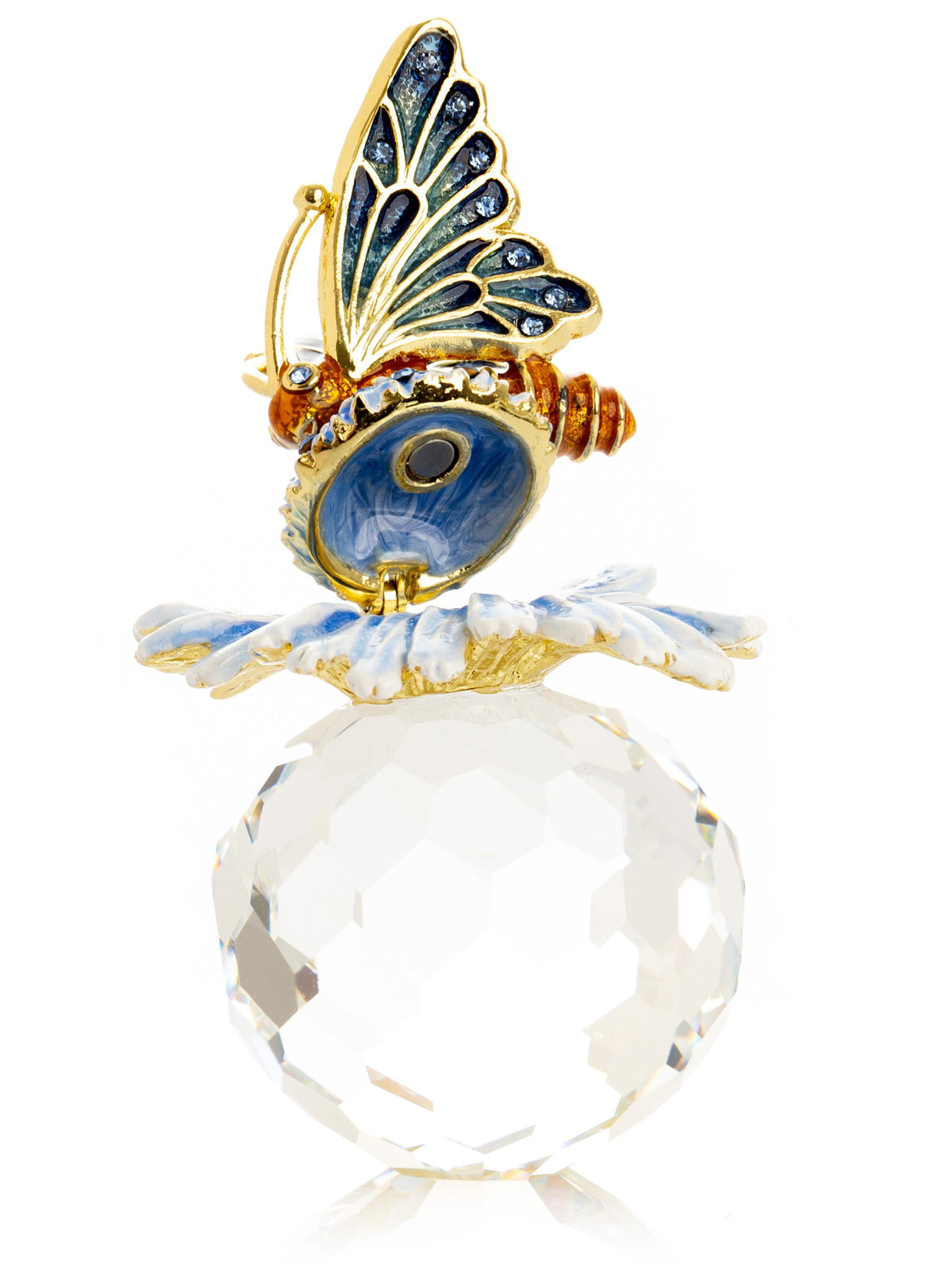 Keren Kopal Butterfly sitting on Flower and Crystal
