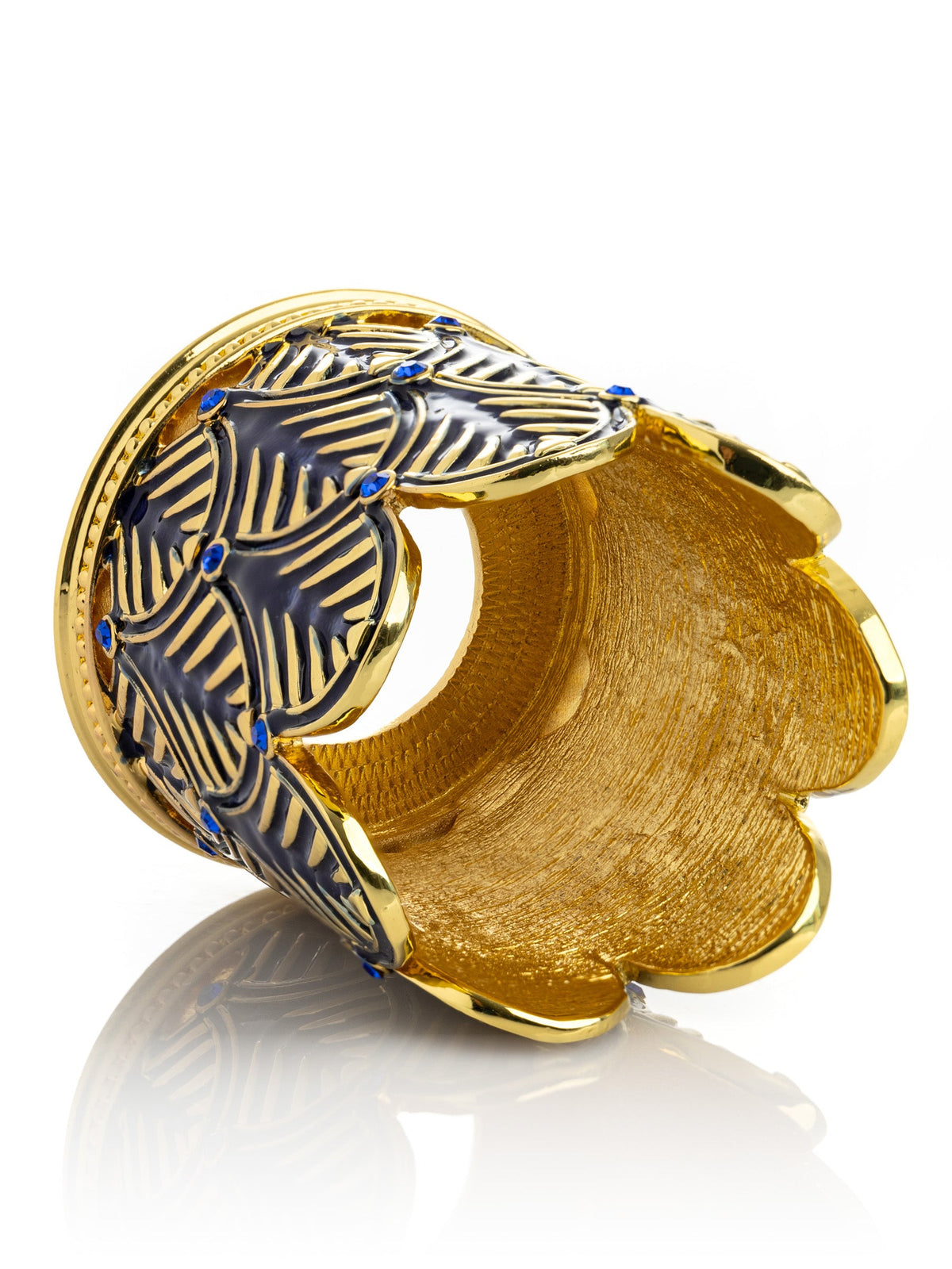 Keren Kopal Blue Decorated Candle Holder