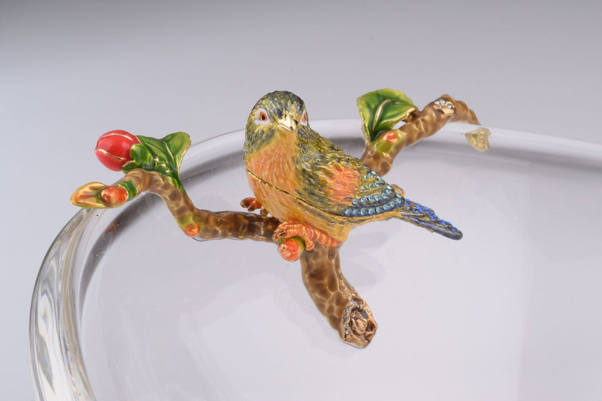 Keren Kopal Colorful Birds on Glass Plate