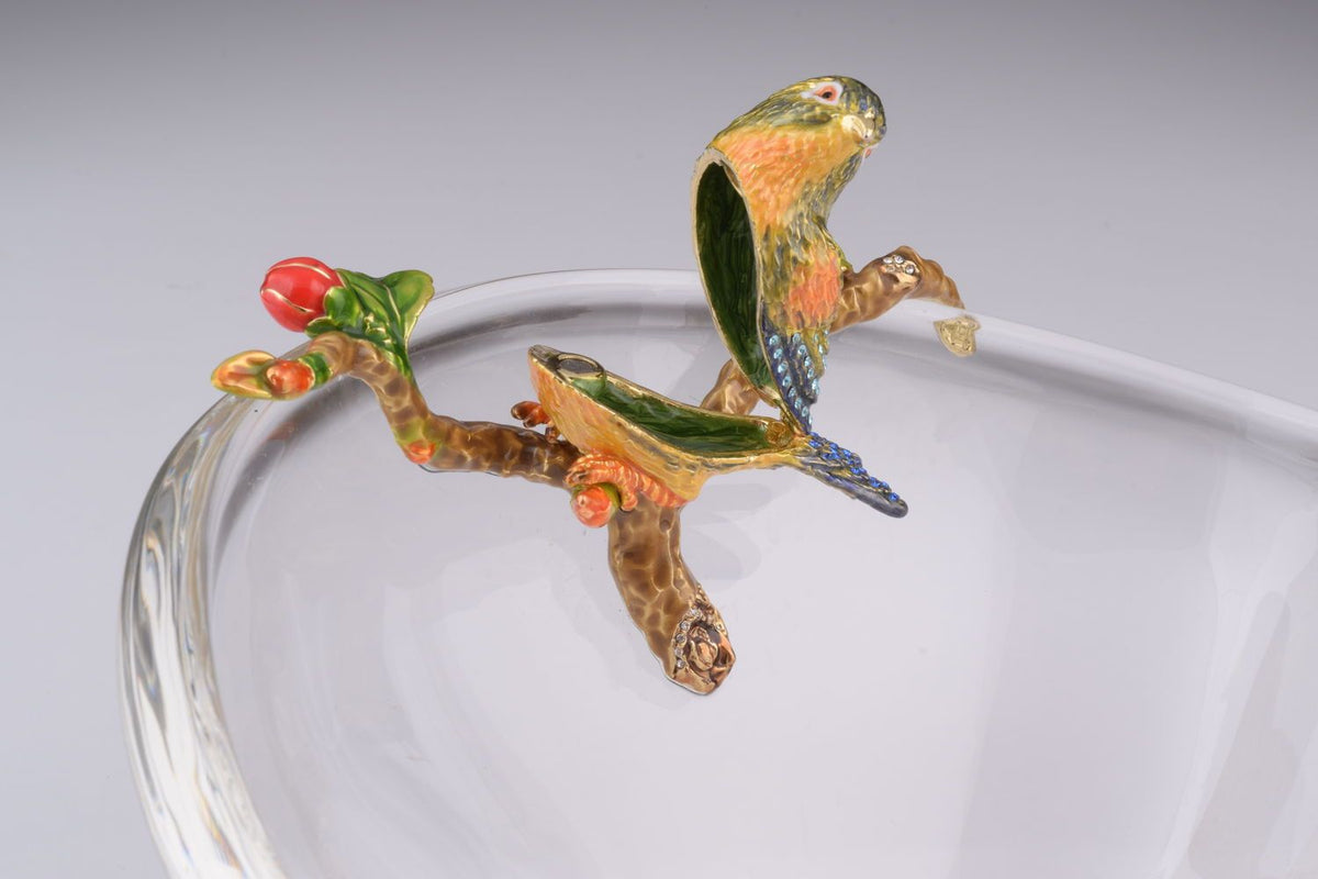 Keren Kopal Colorful Birds on Glass Plate