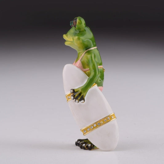 Keren Kopal Frog Holding a Surfboard