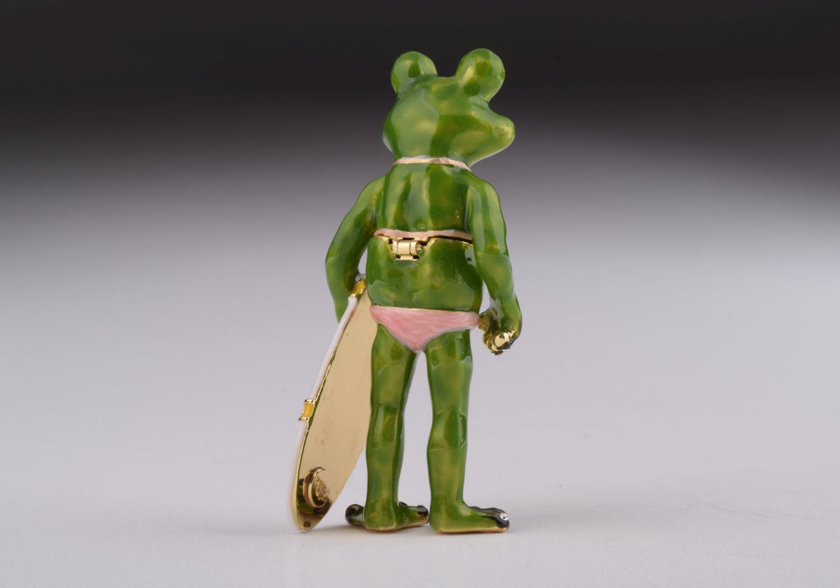 Keren Kopal Frog Holding a Surfboard