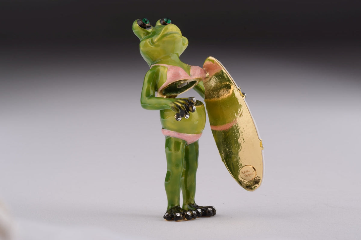 Keren Kopal Frog Holding a Surfboard