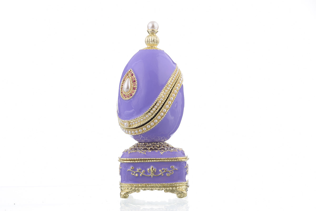 Keren Kopal Purple Faberge Egg with Pearl