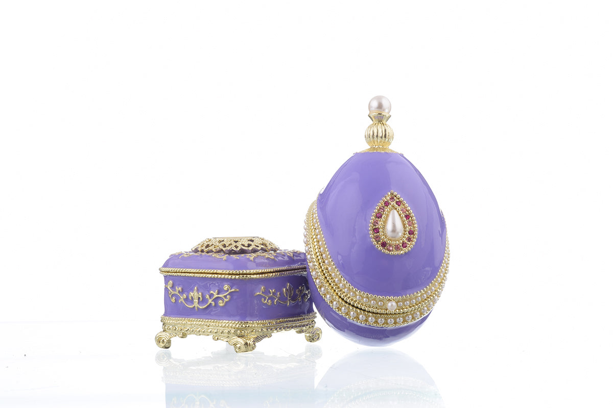 Keren Kopal Purple Faberge Egg with Pearl