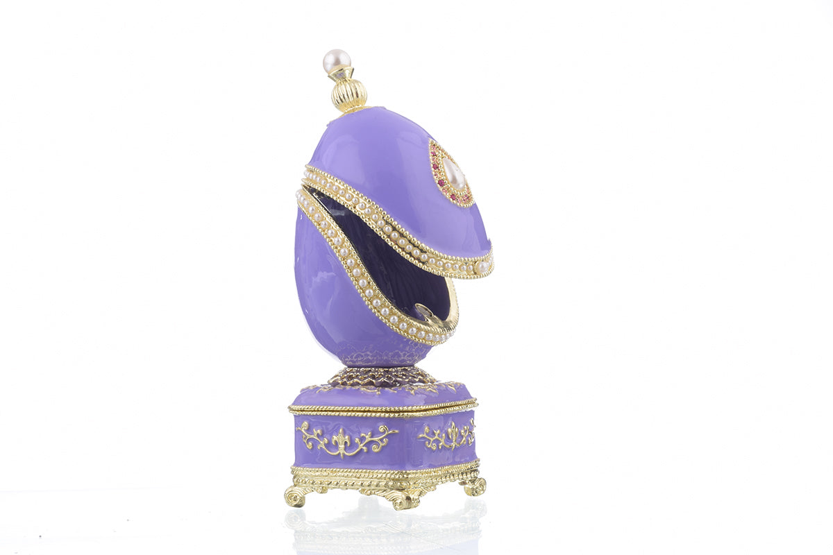 Keren Kopal Purple Faberge Egg with Pearl