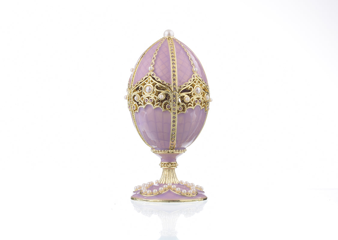 Keren Kopal Purple Faberge Egg with Violin Inside