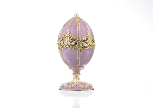 Keren Kopal Purple Faberge Egg with Violin Inside