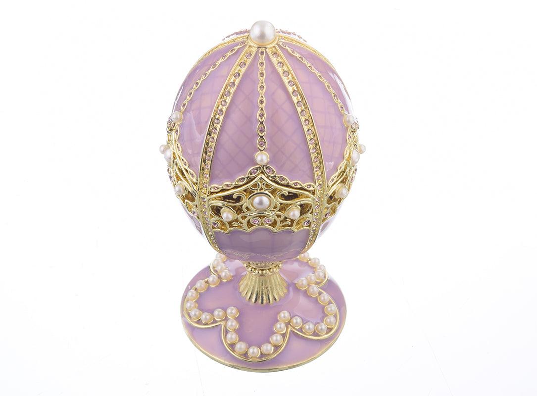 Keren Kopal Purple Faberge Egg with Violin Inside