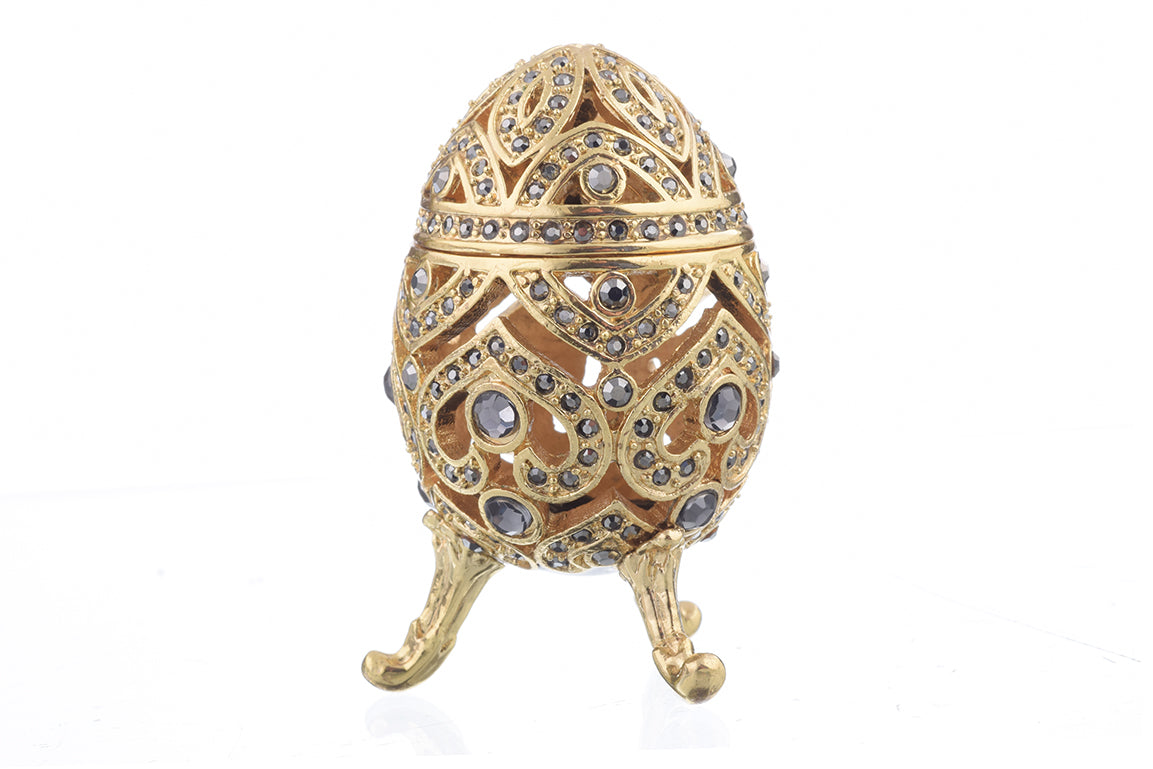 Keren Kopal Gold Faberge Egg with Blue Crystals