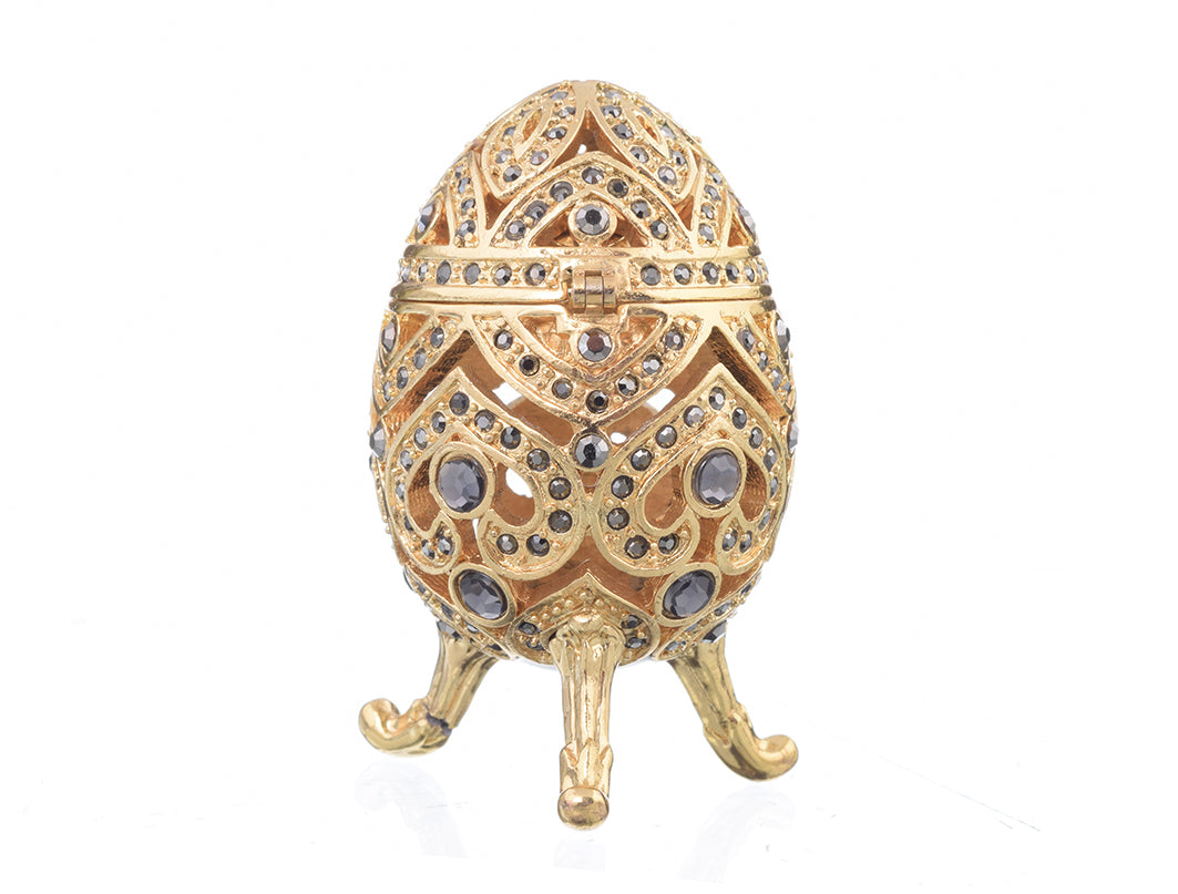 Keren Kopal Gold Faberge Egg with Blue Crystals