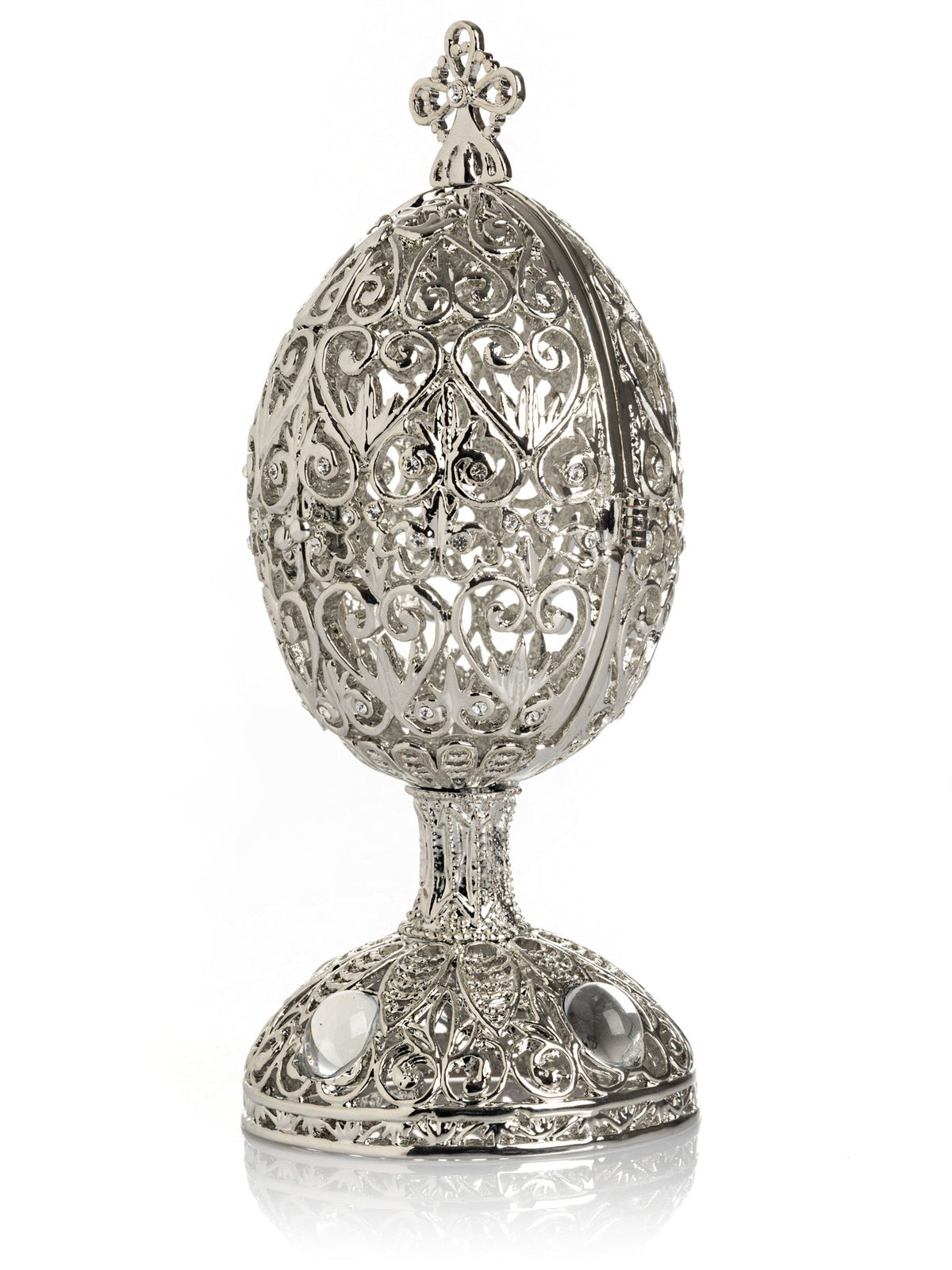 Keren Kopal Silver Easter Egg with Ferris Wheel Surprise Inside