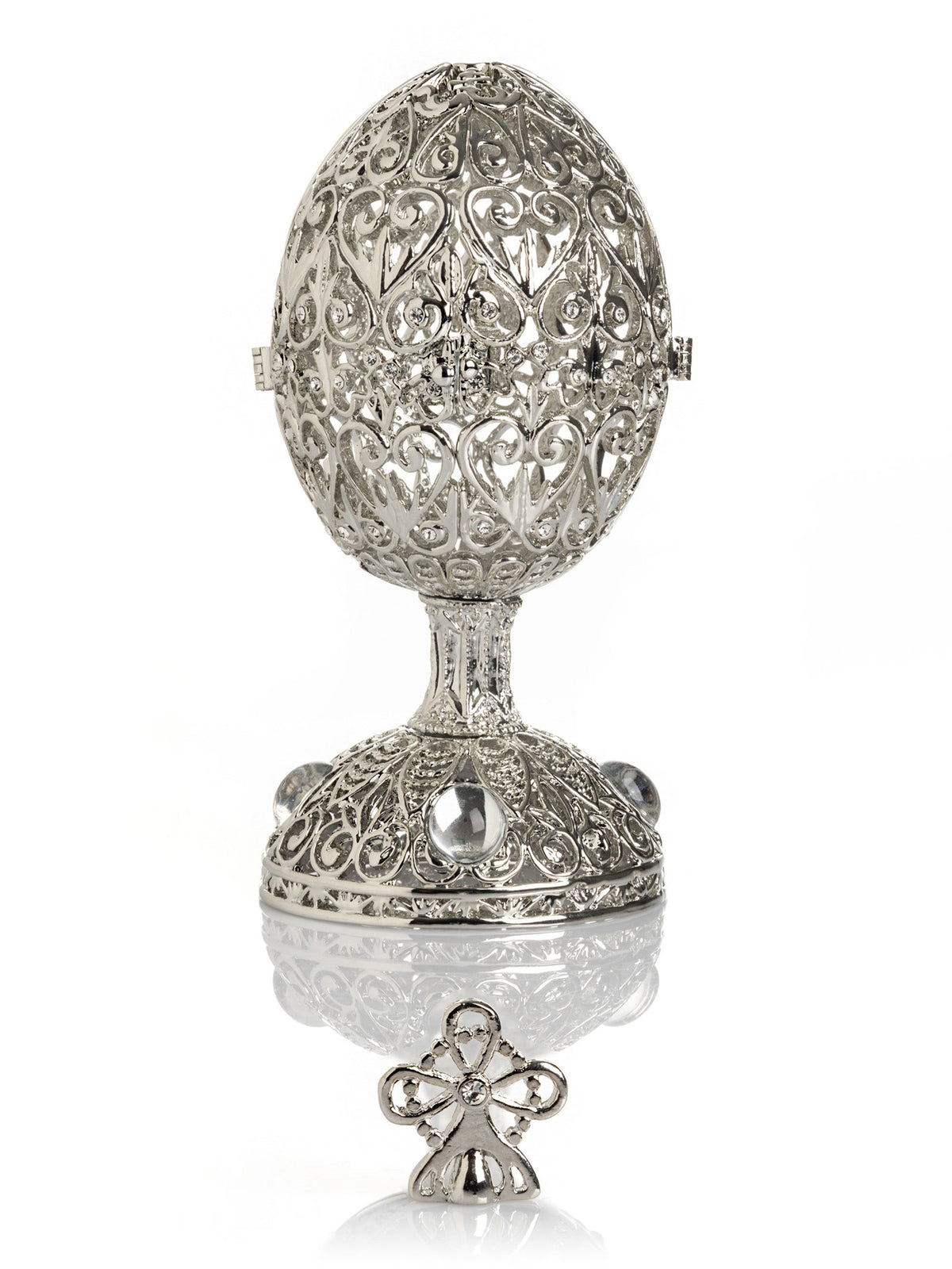 Keren Kopal Silver Easter Egg with Ferris Wheel Surprise Inside