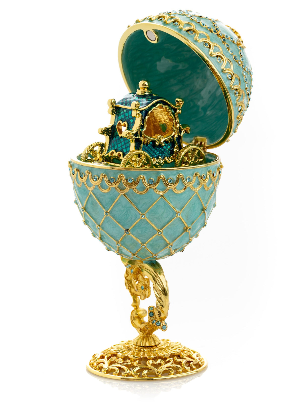 Keren Kopal Gold & Turquoise Egg with Royal Carriage