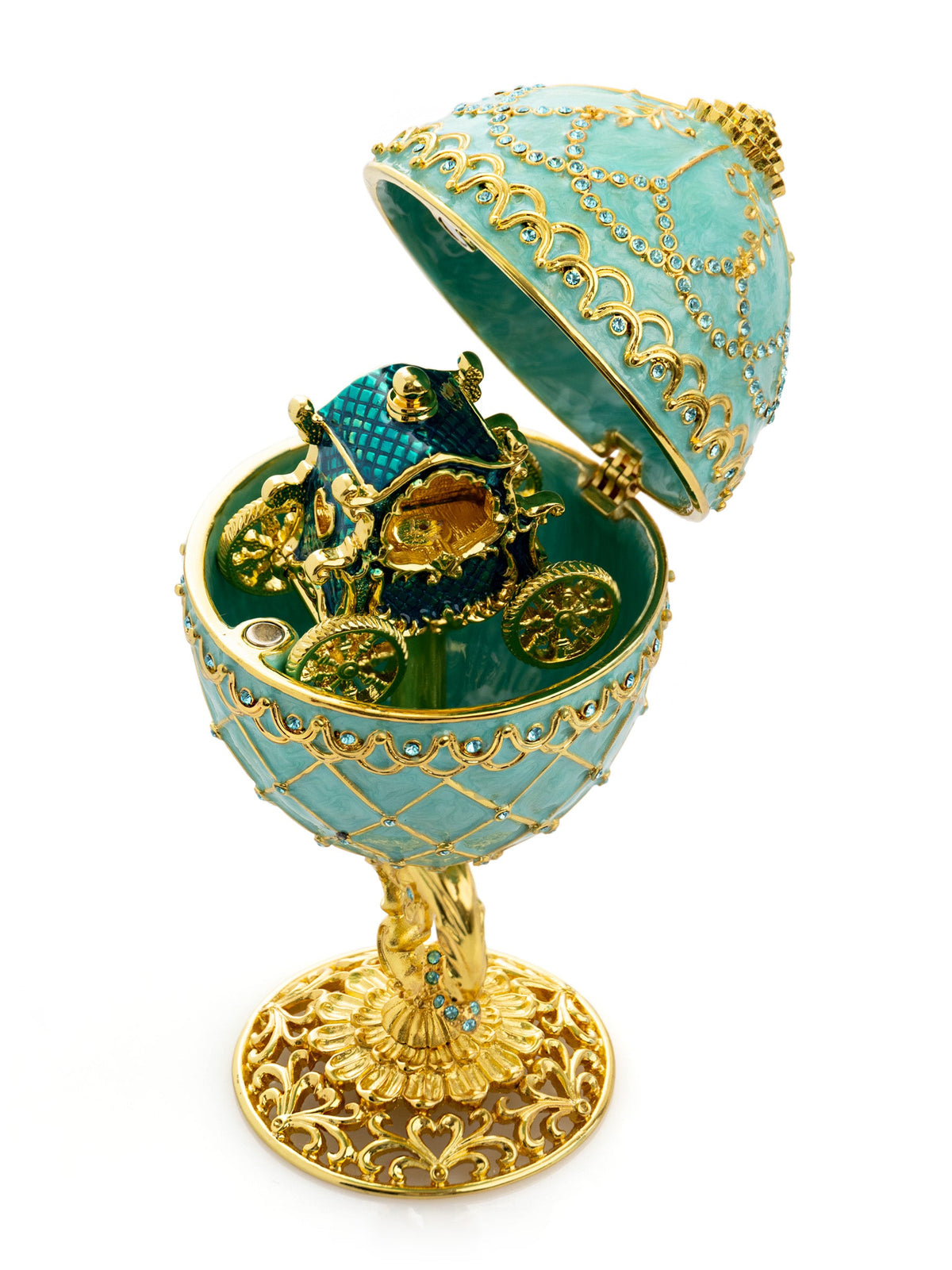Keren Kopal Gold & Turquoise Egg with Royal Carriage