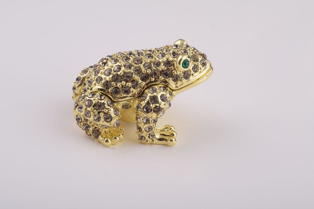 Keren Kopal Black Faberge Egg with Silver Frog Surprise Inside
