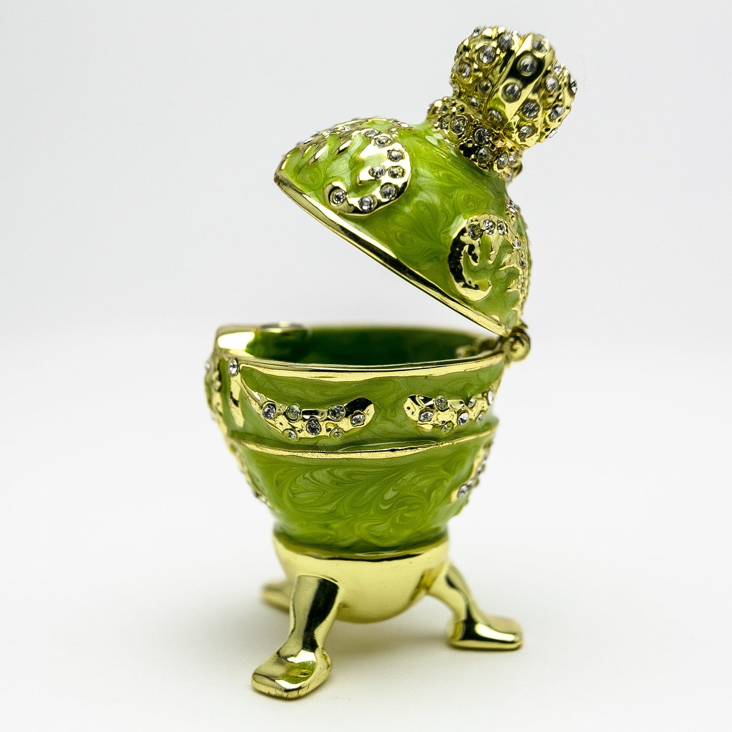 Keren Kopal Green Faberge Egg with Heart on Top