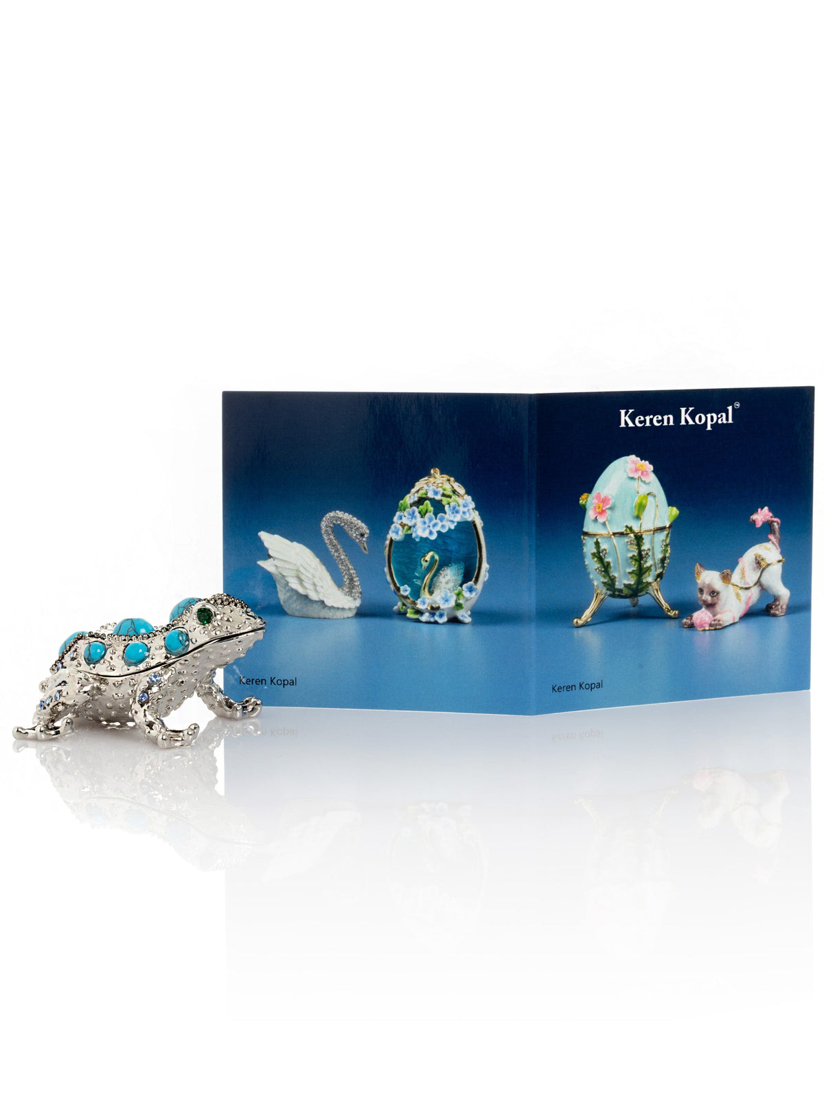 Keren Kopal Silver Frog with Turquoise Gemstones