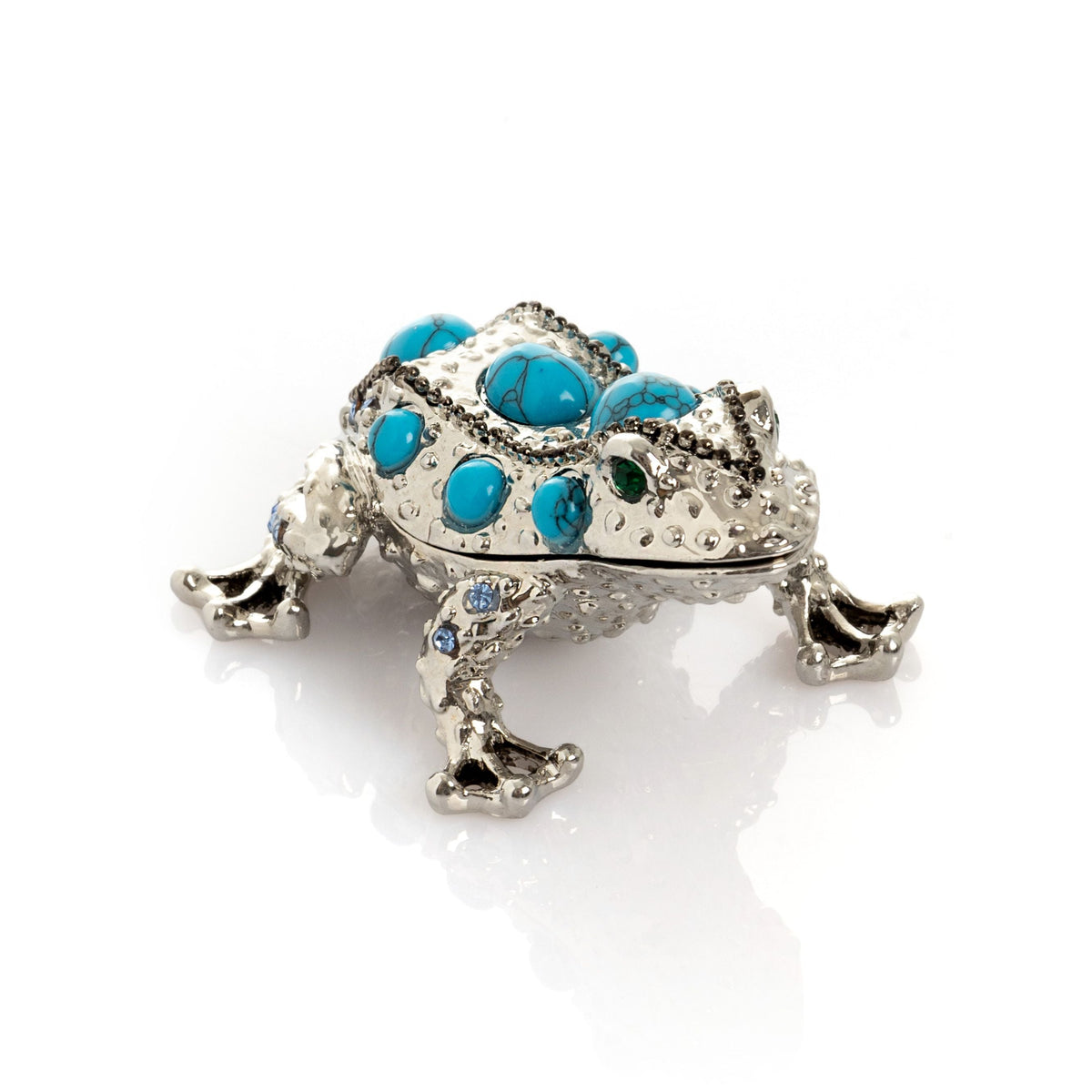 Keren Kopal Silver Frog with Turquoise Gemstones