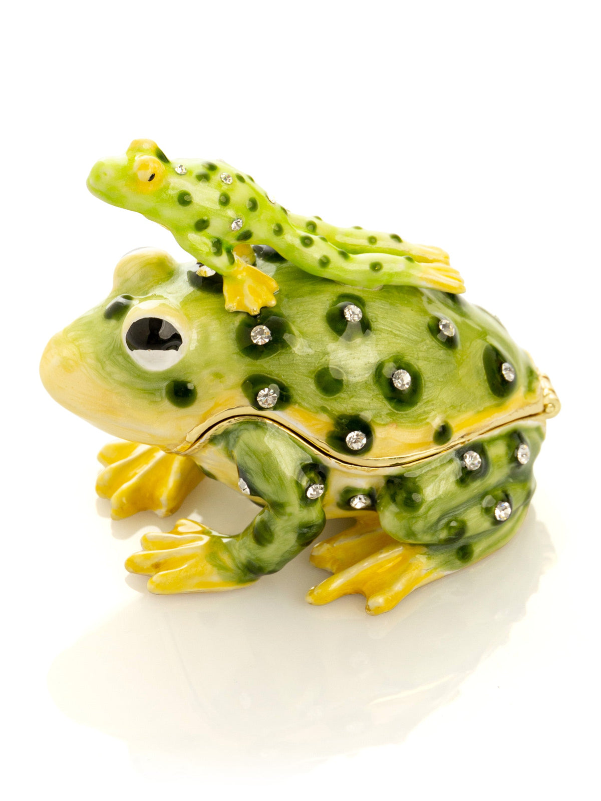 Keren Kopal Black Spotted Toad Frog with a Baby Frog on the back