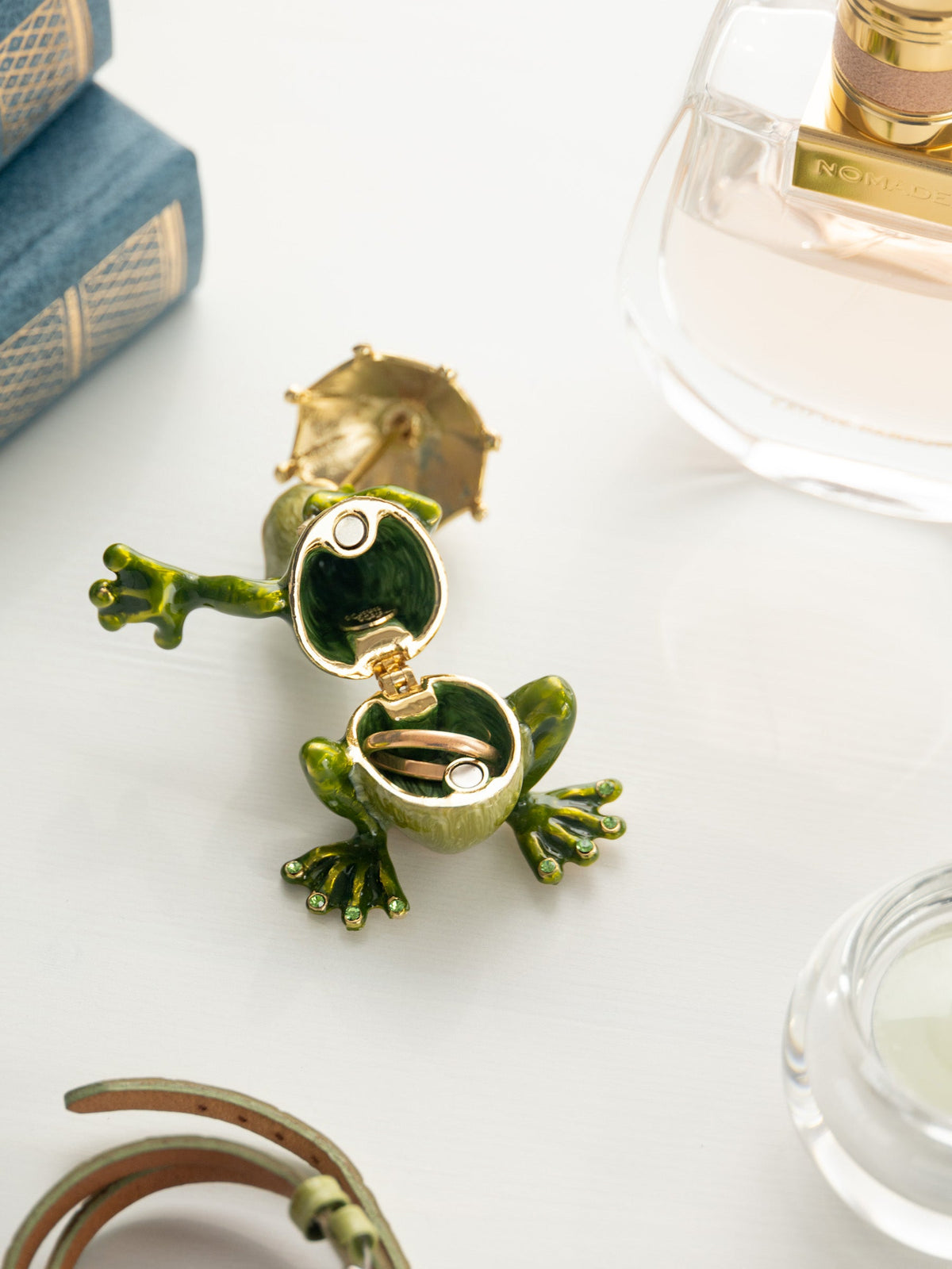 Keren Kopal Frog holding an Umbrella