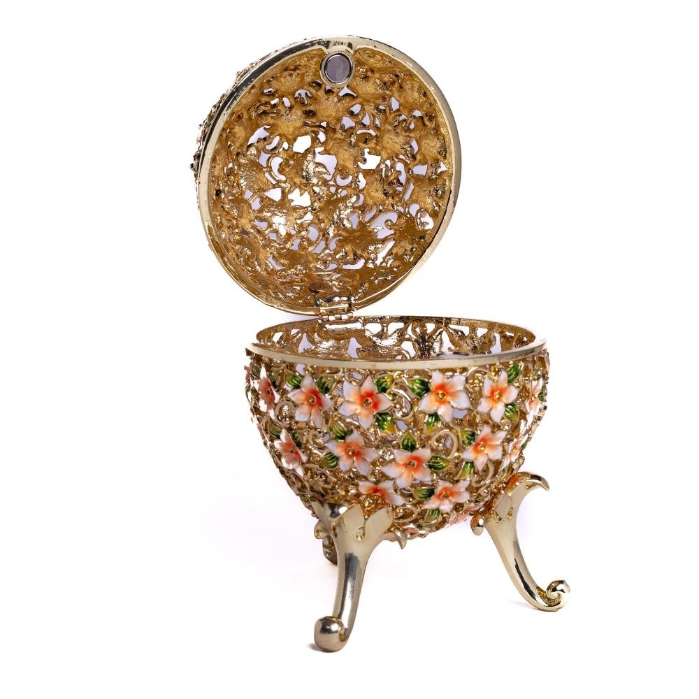 Keren Kopal Faberge Egg Decorated with Flowers