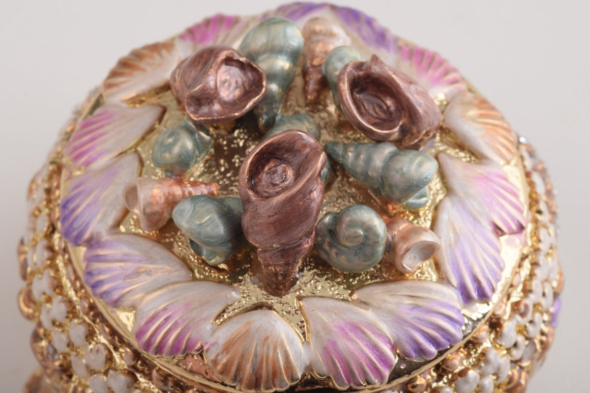 Keren Kopal Golden Seashells Trinket Box