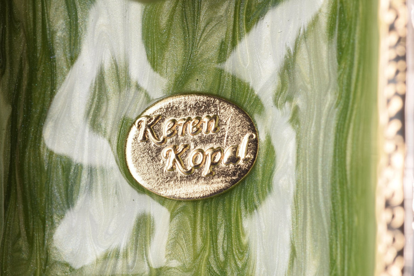 Keren Kopal Green Box with Frog Trinket Box