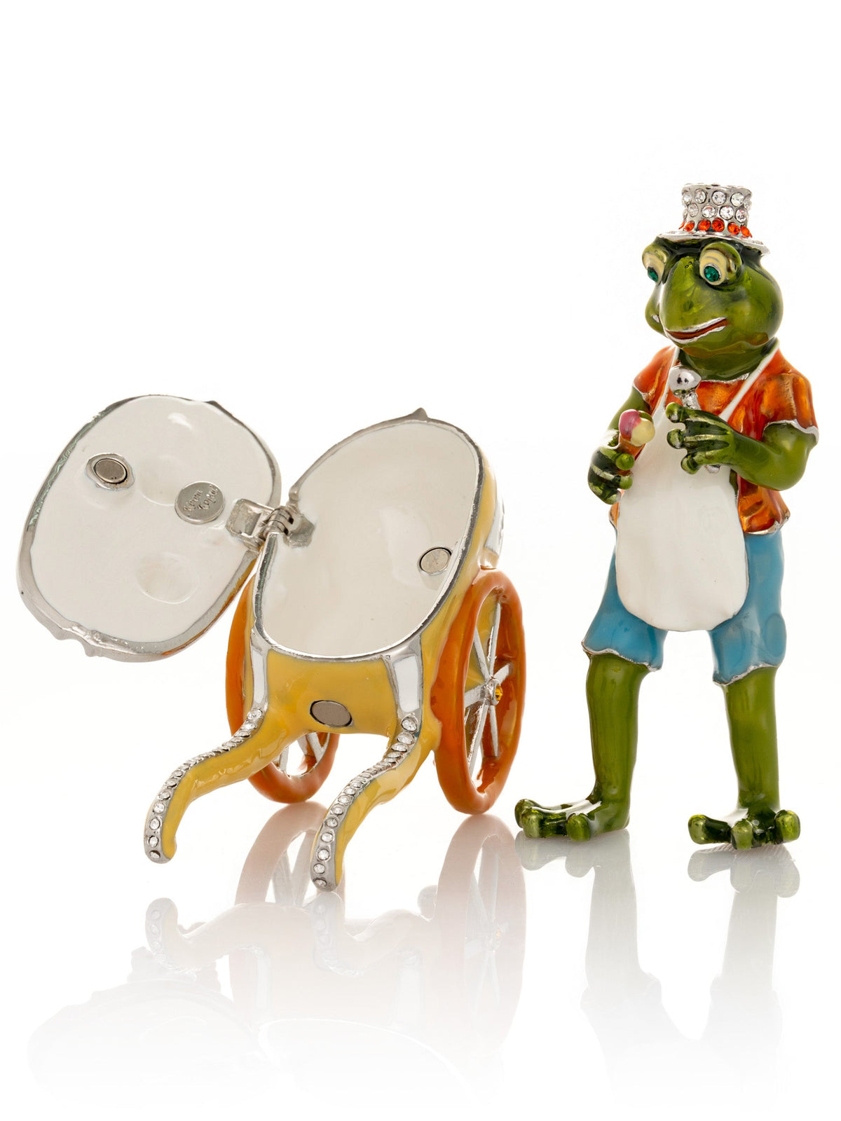 Keren Kopal Frog ice cream seller with a colorful ice cream cart