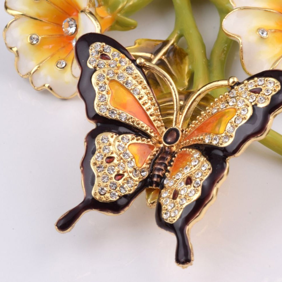 Keren Kopal Black & Orange Butterfly on Flowers