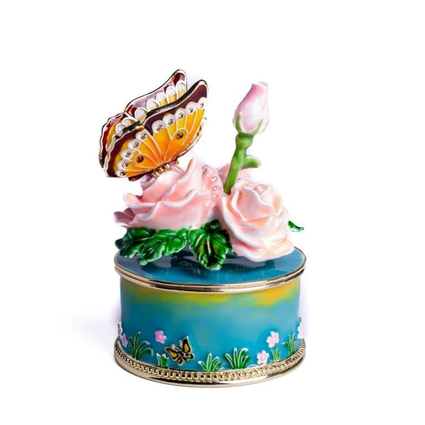 Keren Kopal Pink Roses with Butterfly Music Box