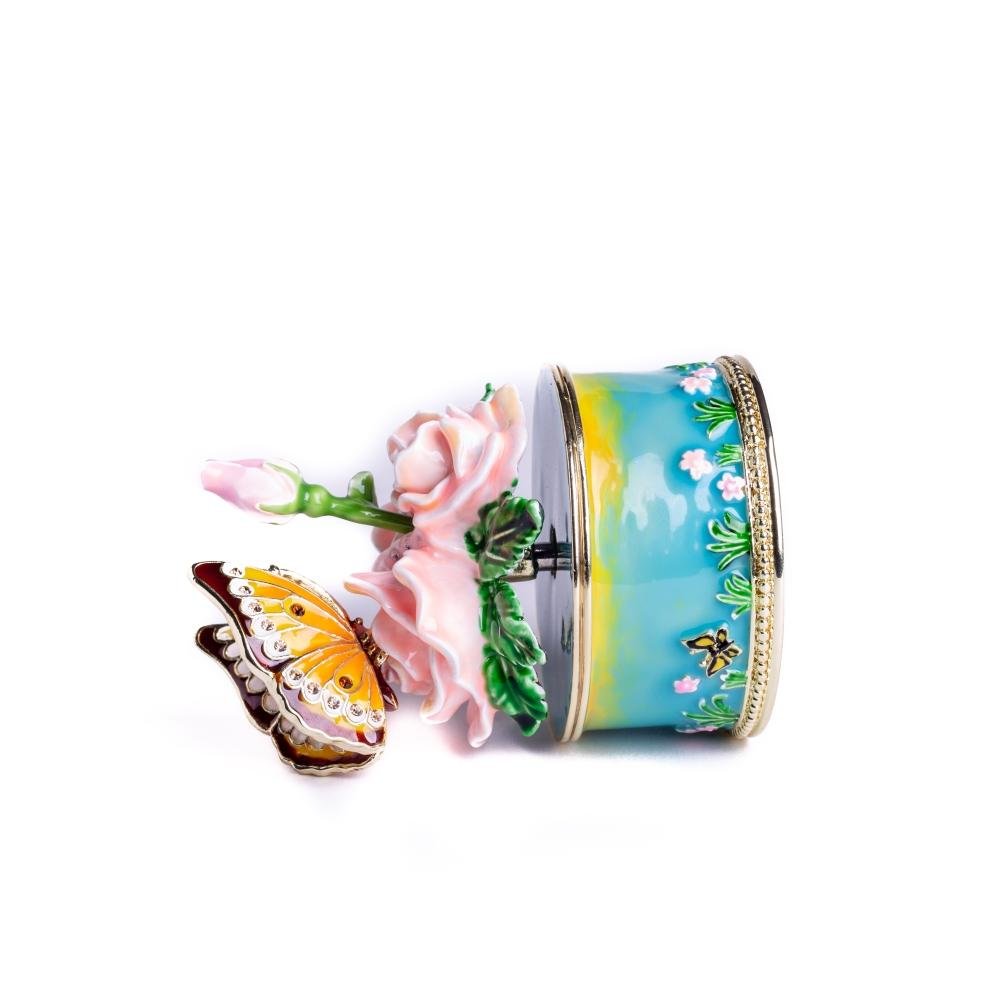 Keren Kopal Pink Roses with Butterfly Music Box