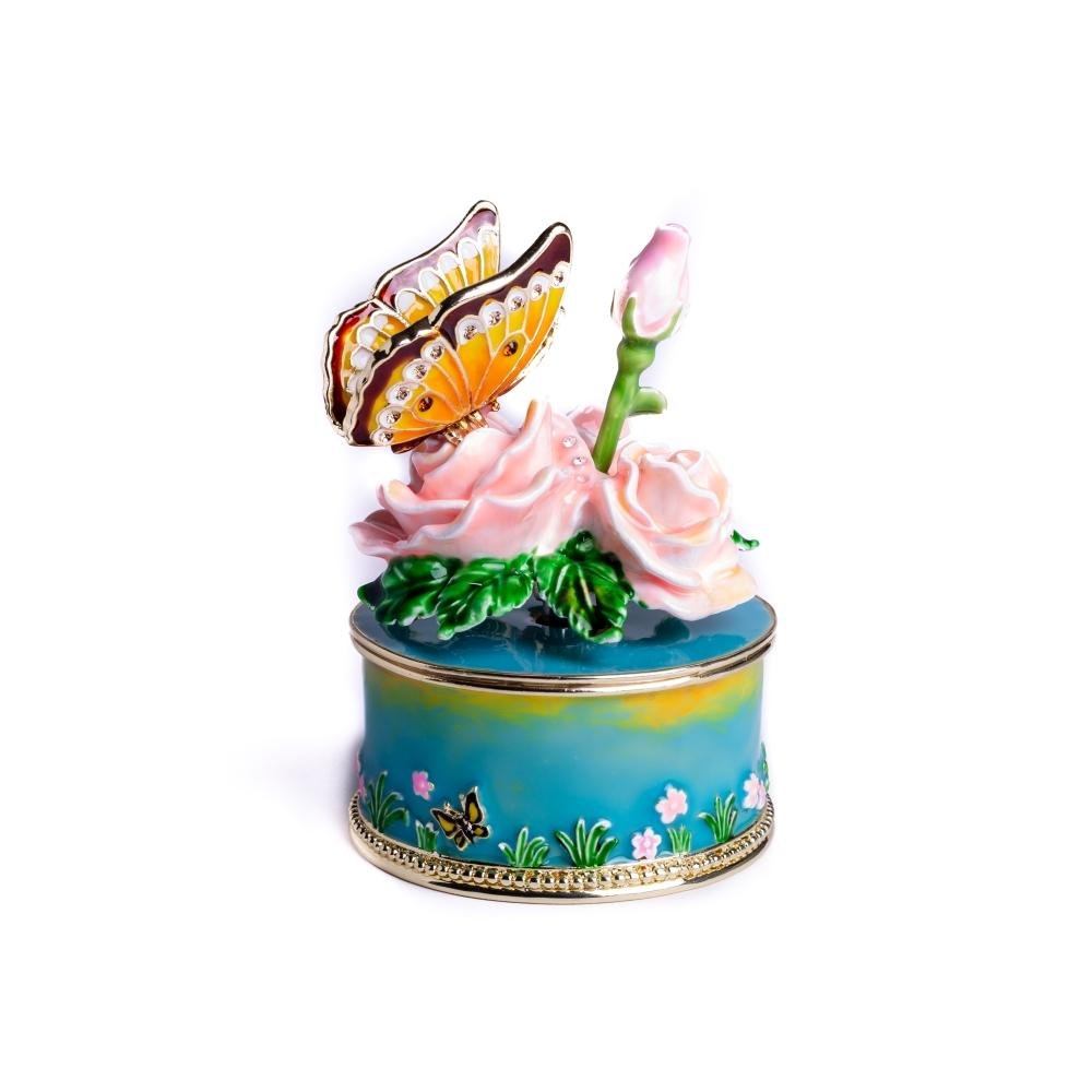 Keren Kopal Pink Roses with Butterfly Music Box