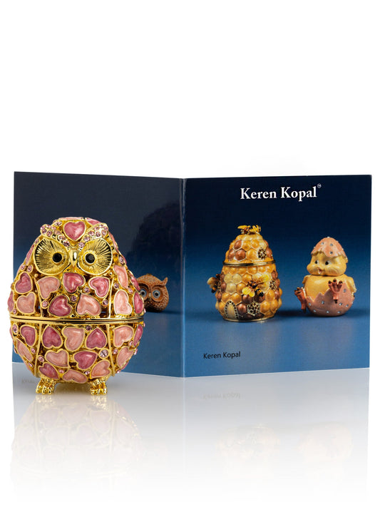 Keren Kopal Golden Owl with Hearts