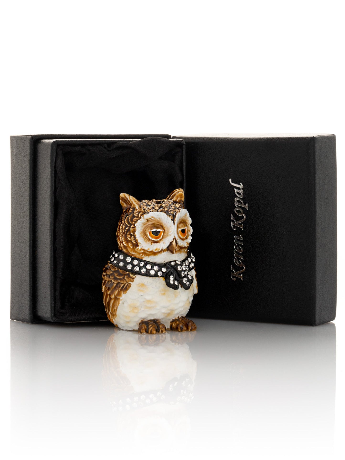 Keren Kopal Brown Owl trinket box