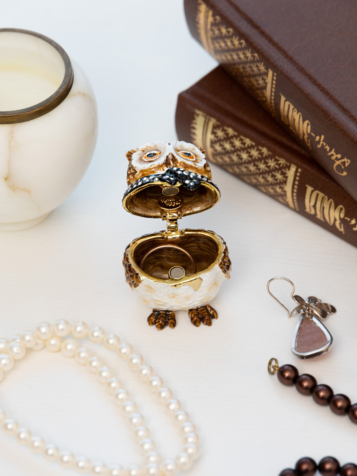 Keren Kopal Brown Owl trinket box